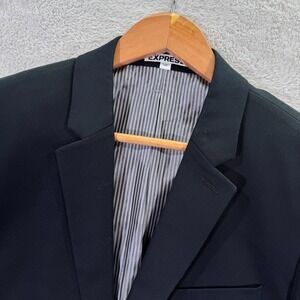 Express Innovator Blazer Jacket Mens‎ 38R Black Lined Stretch Skinny Fit Preppy